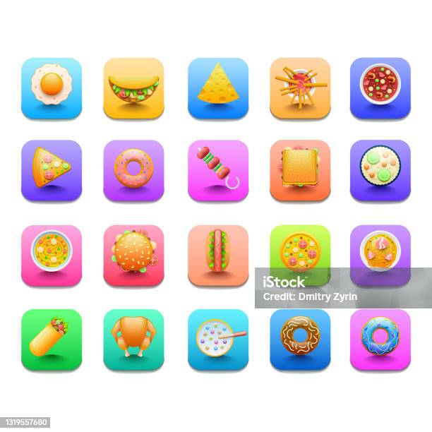 Abstract Fast Food Set Abstract Collection Elements Fast Food Vector Design Style ...