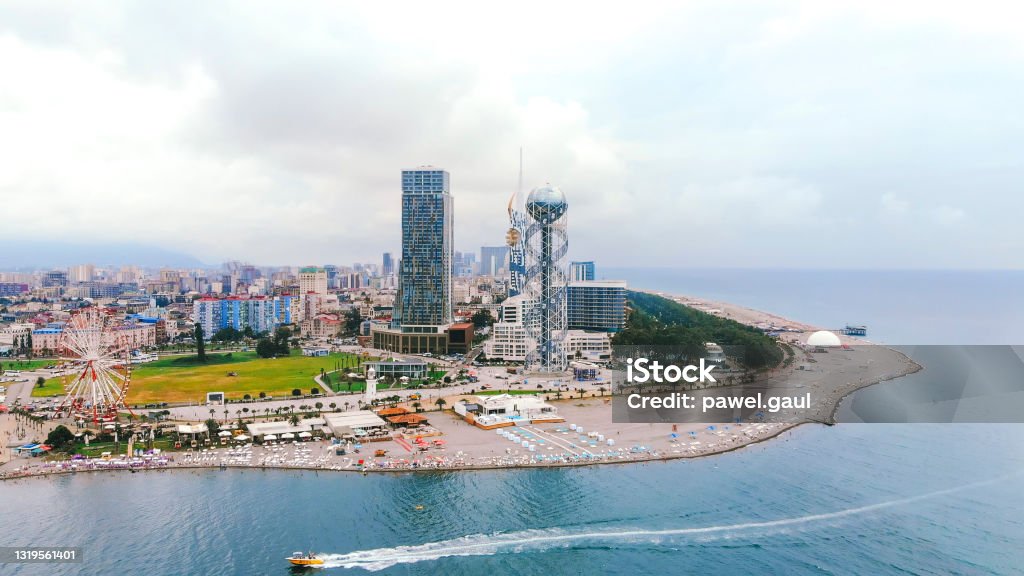 Vista aérea del puerto de batumi - Foto de stock de Batumi libre de derechos