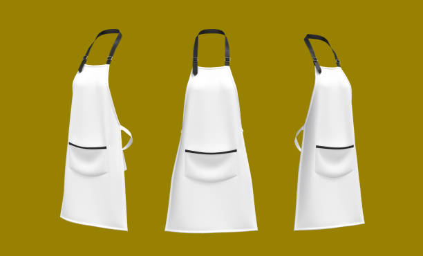 istock Blank apron mockup, clean apron with leather straps 1319570232
