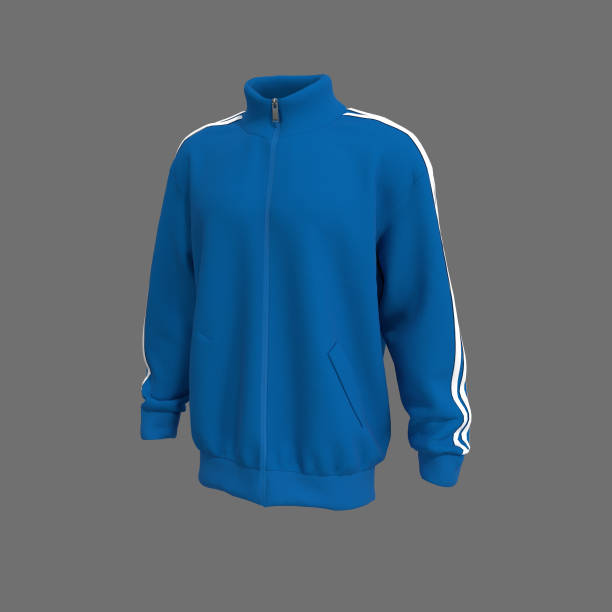 istock Blank tracksuit top mockup, track side view 1319570559