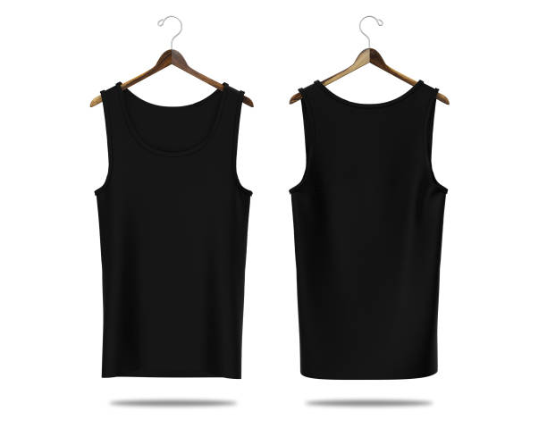 istock Blank sleeveless t-shirt mockup in front and back views 1319570703