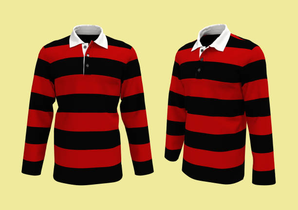 istock Striped rugby shirt mockup 1319571027