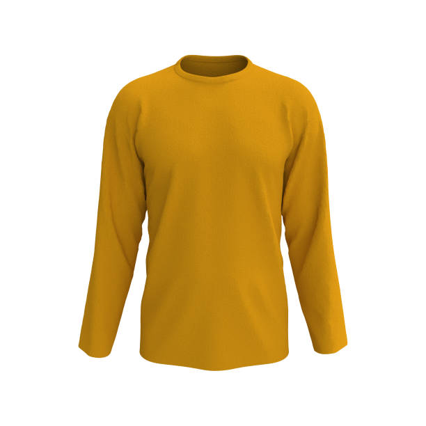 istock men's yellow long-sleeve t-shirt mockup in front view 1319571083