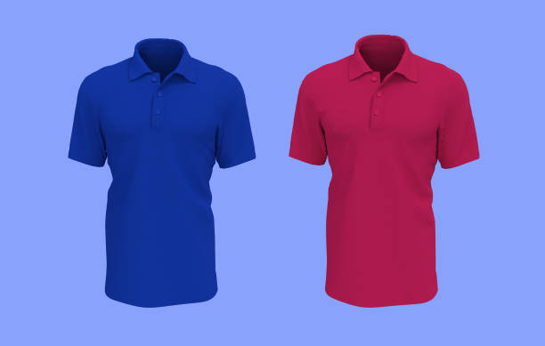 istock Blank collared t-shirt mockup in front view 1319571105