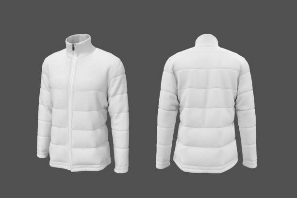 istock Men's warm sport puffer jacket isolated over grey background 1319571160