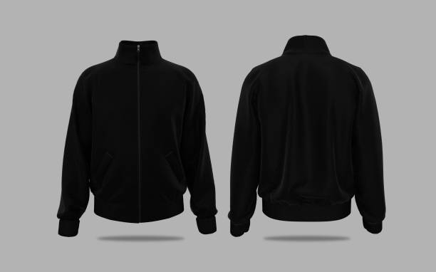 istock Blank tracksuit top mockup, track side and back views 1319571230