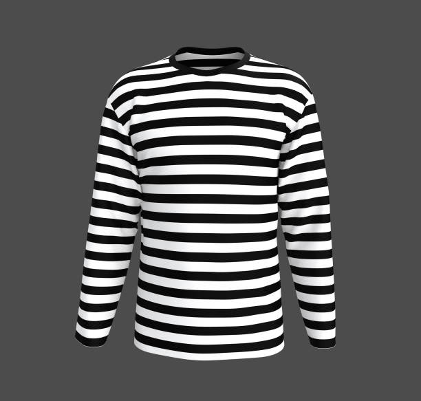 men's striped long sleeve t-shirt mockup in front view