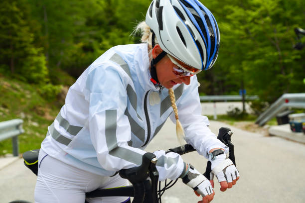 istock Female cyclist portrait 1319571289