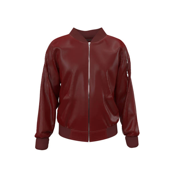 istock Leather bomber jacket mockup, design presentation for print 1319572092
