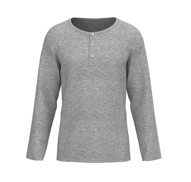 istock Blank long-sleeve henley shirt mockup 1319572148
