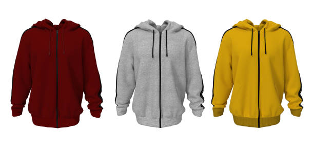 istock Blank hooded sweatshirt  mockup with zipper in front view 1319572209