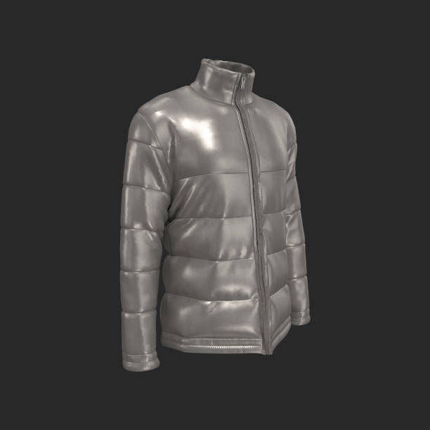 istock Men's warm sport puffer jacket isolated over grey background 1319572350