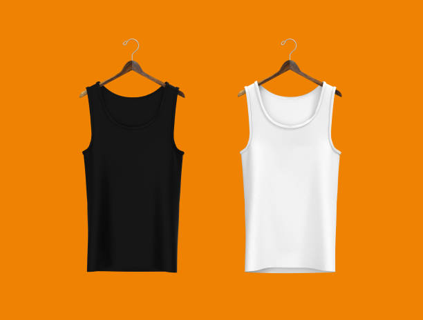 istock Crewneck sleeveless t-shirt mockup in front view 1319572381