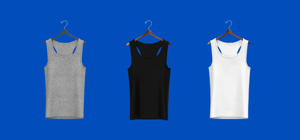 istock Crewneck sleeveless t-shirt mockup in front view 1319572388