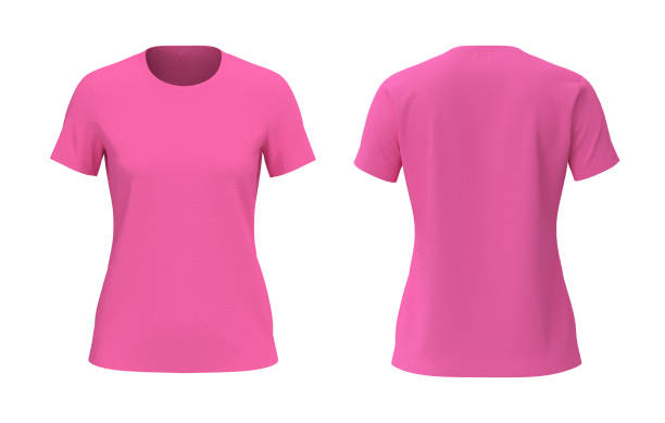 Women's crewneck t-shirt mockup in front and back views