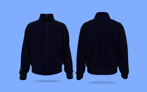 istock Blank tracksuit top mockup, track side and back views 1319572460