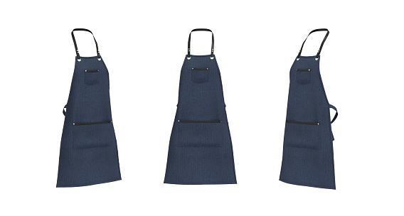 Blank apron mockup, clean apron, design presentation for print, 3d illustration, 3d rendering