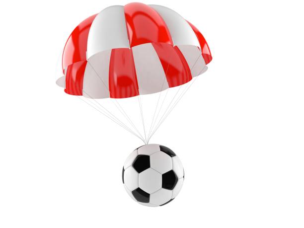 istock Soccer ball with parachute 1319574510