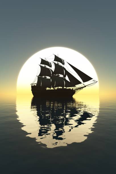 Sailing ship on the Baltic Sea in Warnemünde, Germany.