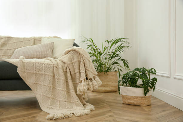 istock Stylish living room interior with comfortable sofa 1319578193