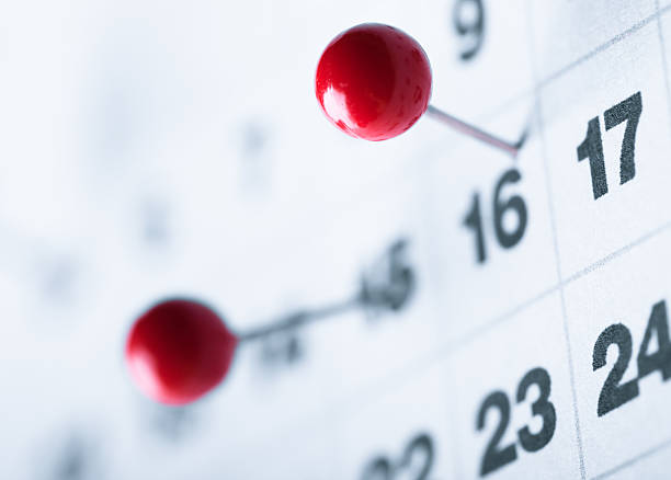 Appointments marked on calendar stock photo