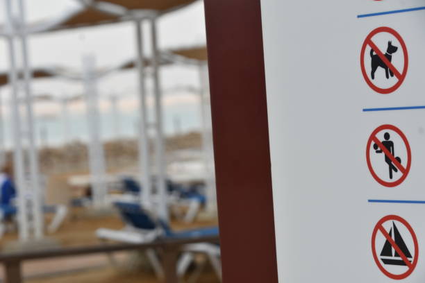 istock A warning sign AT THE SEA 1319580869