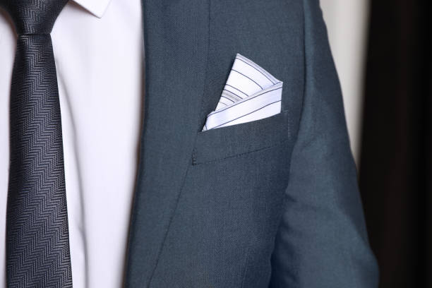 istock Man with handkerchief in suit pocket, closeup 1319588754