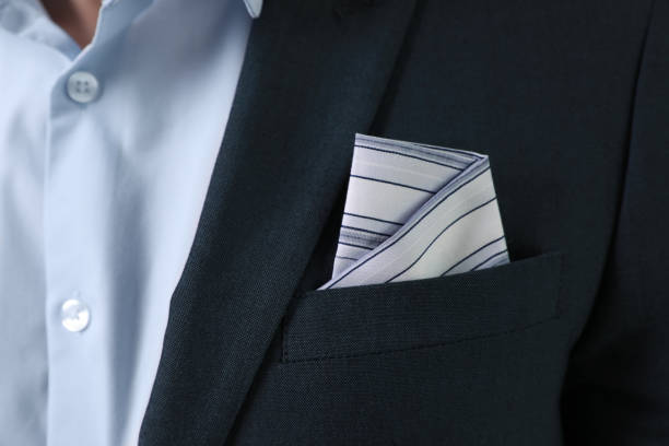 istock Man with handkerchief in suit pocket, closeup 1319588944