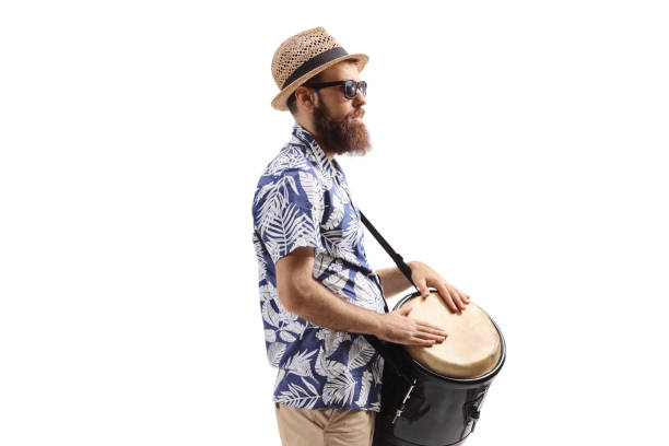 istock Profile shot of a bearded an with conga drum 1319592244