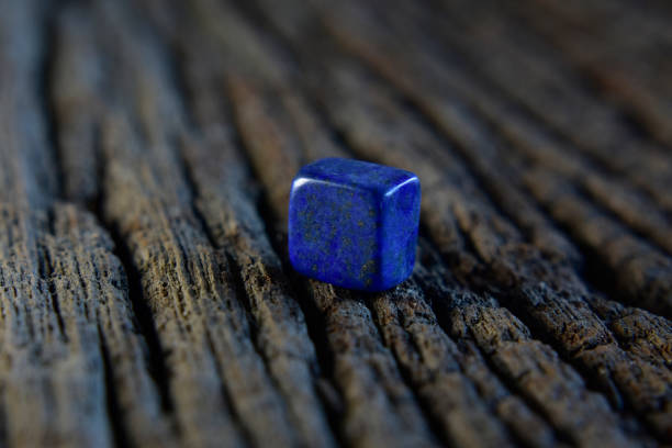 Light-colored lapis lazuli stone macro shot.