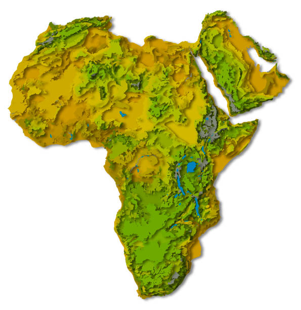 istock Africa continent, detailed papercut layered map with shadows, isolated on white background. Elements of this image furnished by NASA. 1319593598