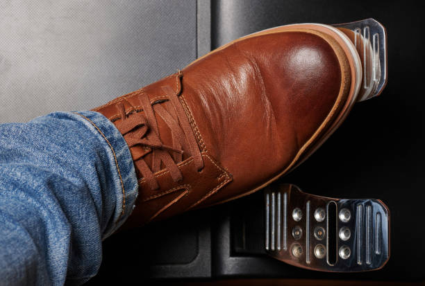 istock Press shiny metal car pedal 1319596879