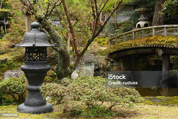 Lantern In The Japanese Garden Stock Photo - Download Image Now - Bonsai Tree, Bridge - Built Structure, Famous Place