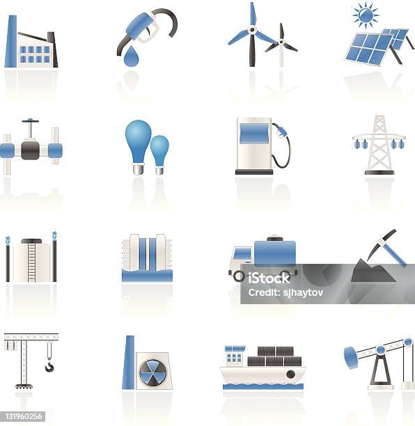 Business And Industry Icons Stock Illustration - Download Image Now - Business, Cargo Container, Coal