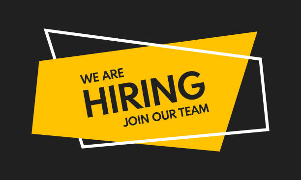 we are hiring, join our team, flat vector poster or banner illustration on black background we are hiring, join our team, flat vector poster or banner illustration on black background hiring stock illustrations