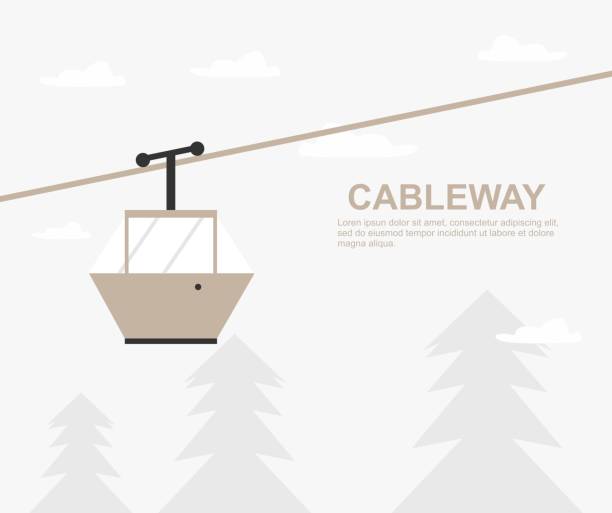 ilustrações de stock, clip art, desenhos animados e ícones de design about cableway background illustration - vista aérea de carro isolado