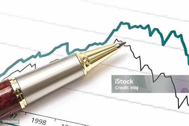 Business Graph And A Pen Stock Photo - Download Image Now - Data, Finance, Financial Figures
