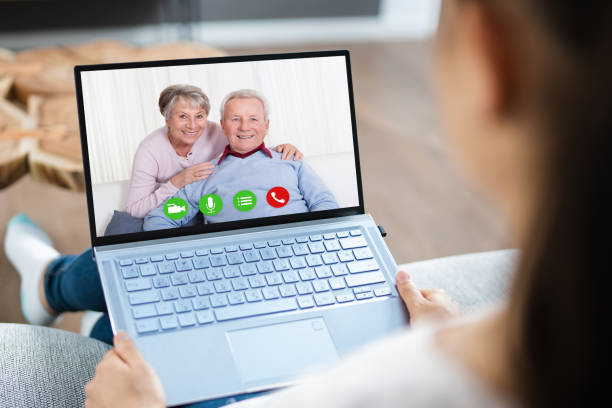 istock Woman Video Chat On Computer Laptop 1319610993