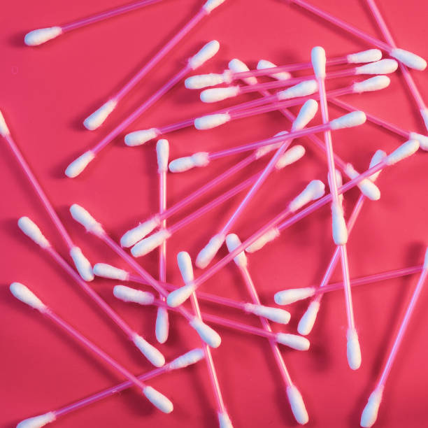 istock Cotton swabs for hygiene on a pink background 1319613127