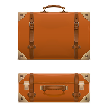 Vector Retro Baggage Icons isolated on white background