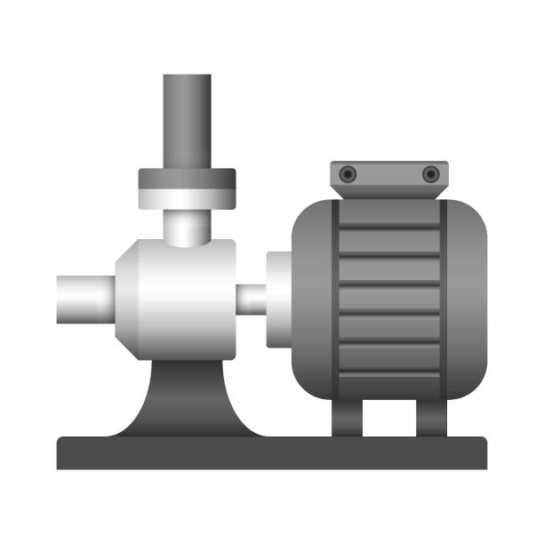 제어, 분배 및 공급 물을 위해 흰색 배경에 격리 된 물 펌프 벡터 일러스트 디자인. - turbine small electric motor electricity stock illustrations