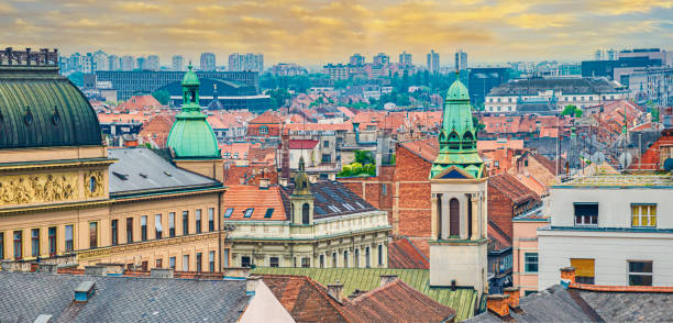 istock Cityscape rooftop view of Croatia architecture 1319630319