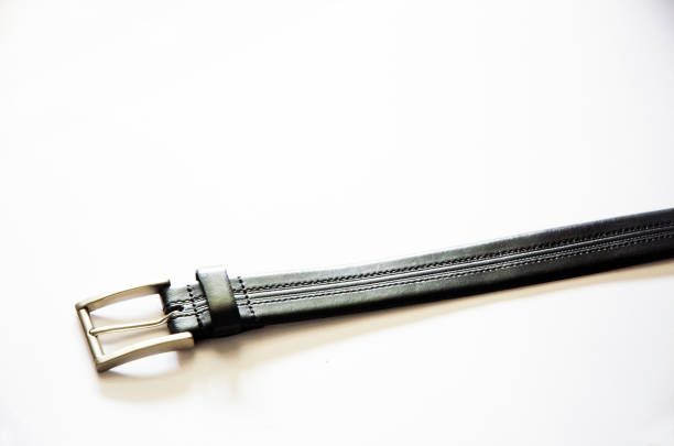 istock black leather belt with buckle on white background 1319635260