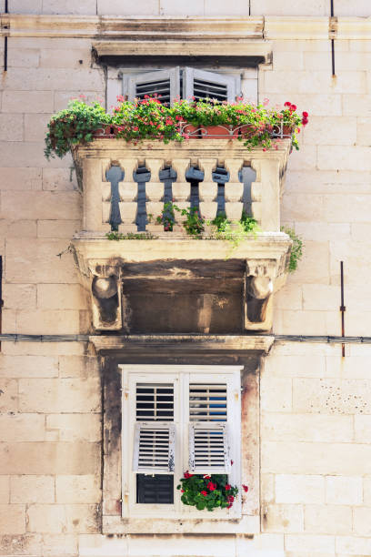 istock Window and balcony, beautiful old architecture of Split, Croatia 1319639259