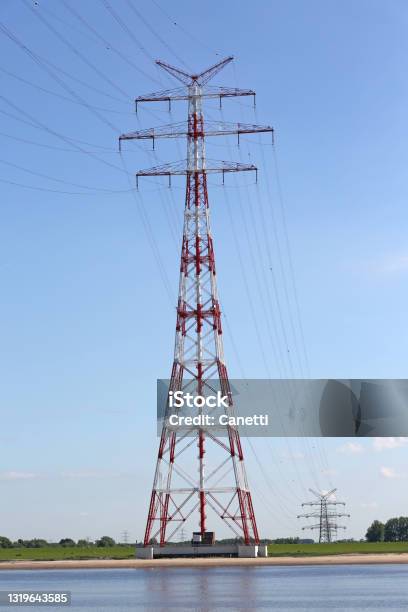 Powerpole Stock Photo - Download Image Now - Blue, Built Structure, Cable