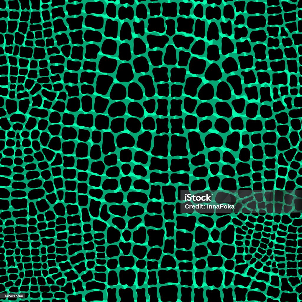 Green Crocodile Or Alligator Skin Seamless Pattern Animalistic Vector  Background Exotic Leather Texture Imitation Wallpaper Stock Illustration -  Download Image Now - iStock