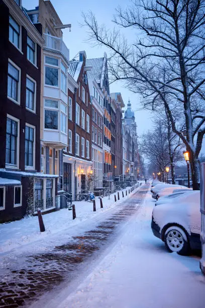 Photo of Amsterdam in snow