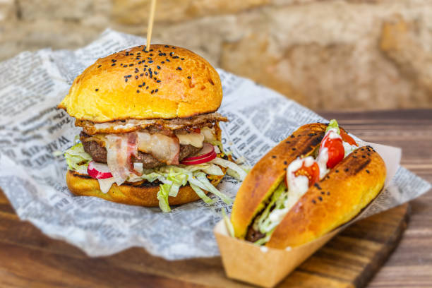 istock Big tasty beef burger full of fresh vegetable 1319655903