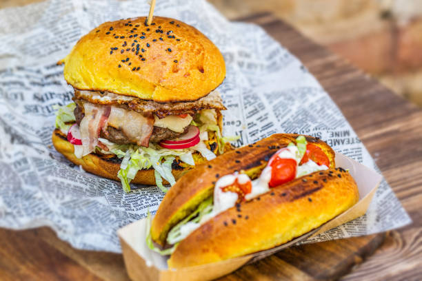 istock Big tasty beef burger full of fresh vegetable 1319655983
