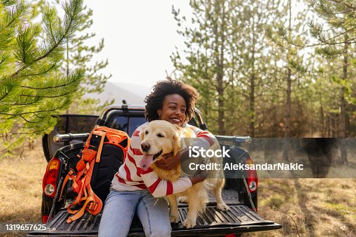 istock Young woman on a road trip with her best friend 1319657625